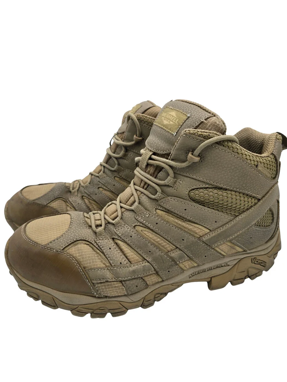 Merrell Moab 2 Mid Tactical Waterproof Boots | Mens 12W | Beige Coyote J15849W